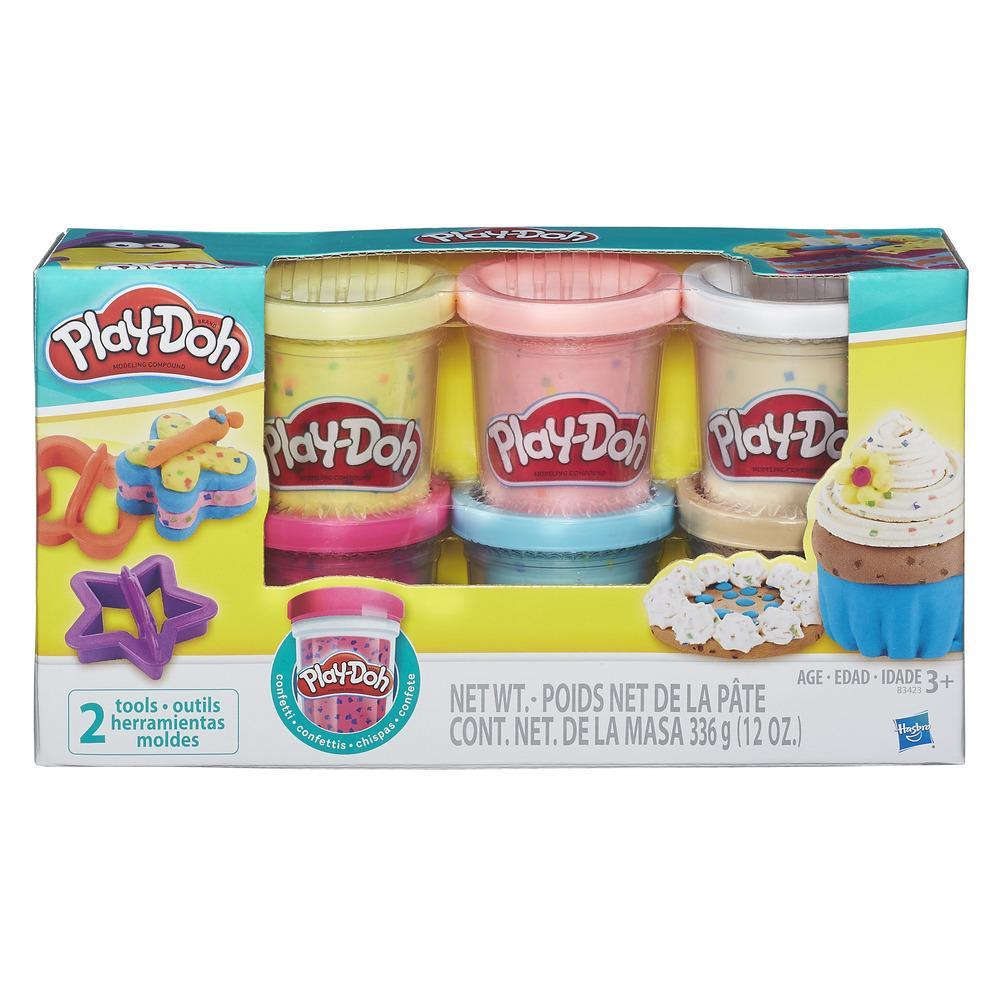 Набор пластилина, 6 баночек с конфетти из серии «Play-Doh»  